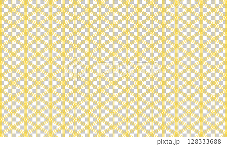 Large yellow hexagonal sesame pattern kumiko design 128333688