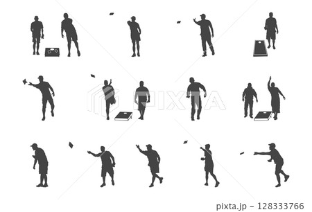 Cornhole players svg, Cornhole players silhouette, Cornhole svg, Cornhole silhouettes, Cornhole sport silhouettes, Cornhole player clipart. 128333766