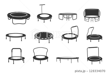 Trampoline svg, Trampoline silhouette, Trampoline clip art, Trampoline vector illustration. 128334070
