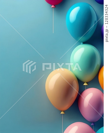 3dのカラフルなバルーンの背景 128334324