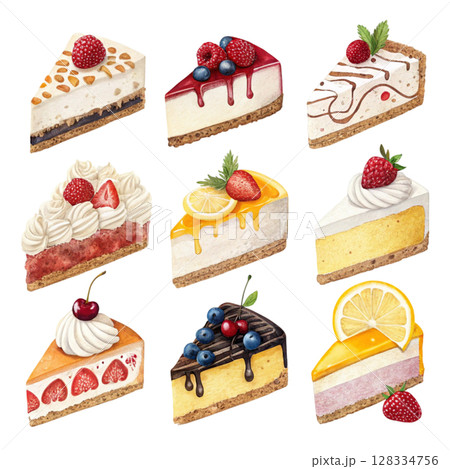 One Cake Slice per Clipart Watercolor  128334756