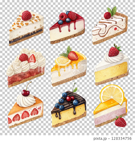 One Cake Slice per Clipart Watercolor  128334756