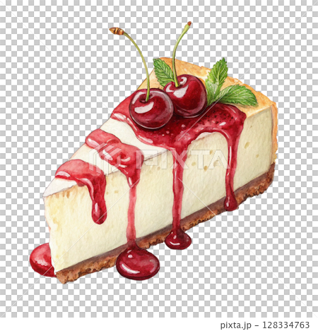 One Cake Slice per Clipart Watercolor One Cake Slice per Clipart Watercolor 128334763