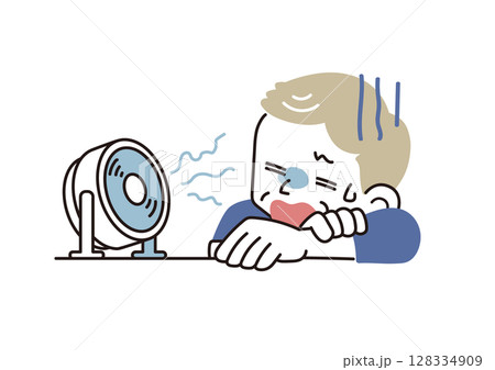 夏バテしている高齢男性 128334909