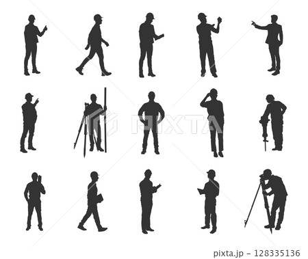 Engineer silhouettes, Engineer silhouette set Engineer silhouettes, Engineer silhouette set 128335136