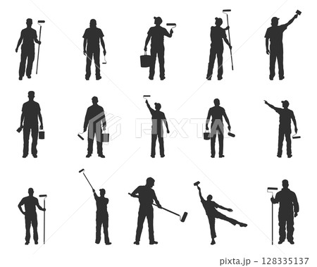 Painter silhouettes, House painters silhouettes Painter silhouettes, House painters silhouettes 128335137