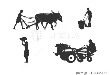 Farmer working in field svg, Farmer working svg, Farmer with vehicle silhouettes, Agriculture farmer silhouette, Agriculture farmer svg, Farmer with vehicle svg. Farmer working in field svg, Farmer working svg, Farmer with vehicle silhouettes, Agriculture farmer silhouette, Agriculture farmer svg, Farmer with vehicle svg. 128335156
