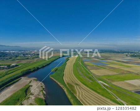 都城市高城町空撮　大淀川 128335482