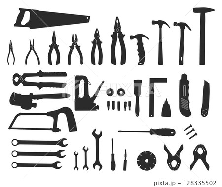 Hand tool silhouettes, Tools silhouette, Construction tools silhouette, Tools SVG Hand tool silhouettes, Tools silhouette, Construction tools silhouette, Tools SVG 128335502