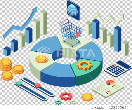 Isometric Market Share Expansion and Financial Analysis 128335634