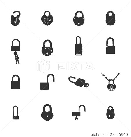 Lock silhouettes, Lock icon collection, Lock vector, lock SVG Lock silhouettes, Lock icon collection, Lock vector, lock SVG 128335940
