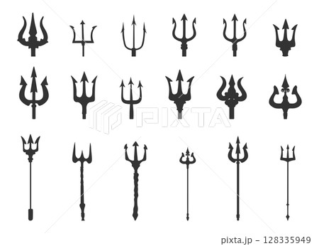 Trident silhouettes, Pitchfork silhouette, Trident svg, Trident icon set Trident silhouettes, Pitchfork silhouette, Trident svg, Trident icon set 128335949