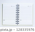 Open Spiral Notebook with Lined Pages, Business Journal Template 128335976
