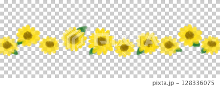夏季可愛向日葵裝飾框架插圖 夏季可愛向日葵裝飾框架插圖 128336075