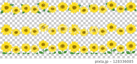 Summer cute sunflower decorative frame illustration 128336085