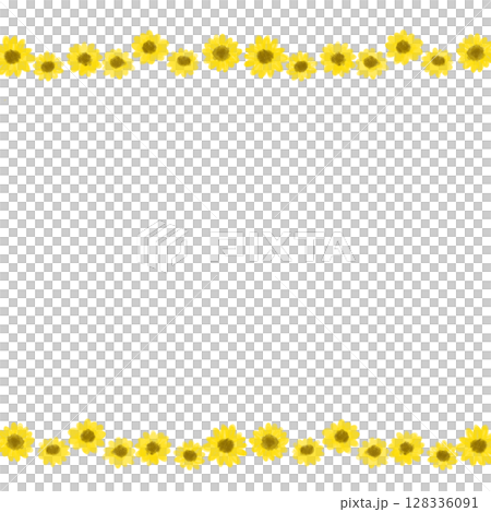 夏季可愛向日葵裝飾框架插圖 128336091