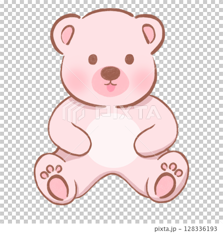 bear, cute bear, kawaii bear cartoon illustration ,pink flat vector of adorable teddy bear bear, cute bear, kawaii bear cartoon illustration ,pink flat vector of adorable teddy bear 128336193