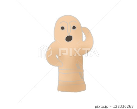 かわいい顔と姿をしたポーズをとる埴輪人形のイラスト かわいい顔と姿をしたポーズをとる埴輪人形のイラスト 128336265