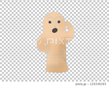 かわいい顔と姿をしたポーズをとる埴輪人形のイラスト かわいい顔と姿をしたポーズをとる埴輪人形のイラスト 128336265