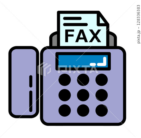 書類の送受信やFAXの送信をするファックスの機器イラスト 書類の送受信やFAXの送信をするファックスの機器イラスト 128336383