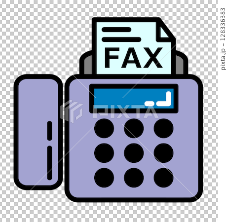 書類の送受信やFAXの送信をするファックスの機器イラスト 書類の送受信やFAXの送信をするファックスの機器イラスト 128336383