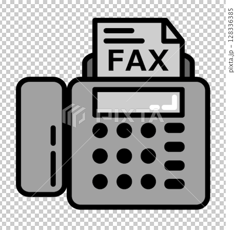 書類の送受信やFAXの送信をするファックスの機器イラスト 書類の送受信やFAXの送信をするファックスの機器イラスト 128336385