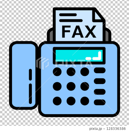 Illustration of a fax machine for sending and receiving documents and sending faxes Illustration of a fax machine for sending and receiving documents and sending faxes 128336386