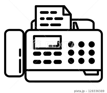 書類の送受信やFAXの送信をするファックスの機器イラスト 書類の送受信やFAXの送信をするファックスの機器イラスト 128336389