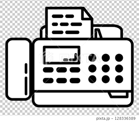 書類の送受信やFAXの送信をするファックスの機器イラスト 書類の送受信やFAXの送信をするファックスの機器イラスト 128336389