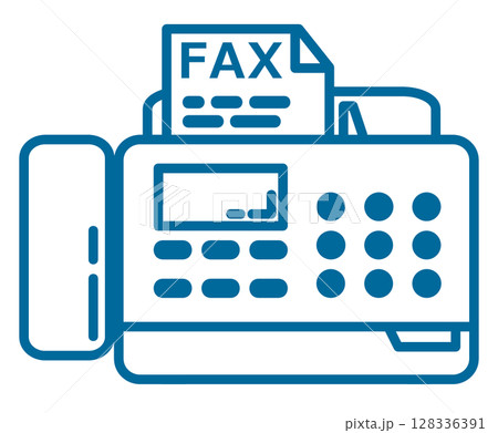 書類の送受信やFAXの送信をするファックスの機器イラスト 128336391