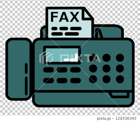 Illustration of a fax machine for sending and receiving documents and sending faxes Illustration of a fax machine for sending and receiving documents and sending faxes 128336393