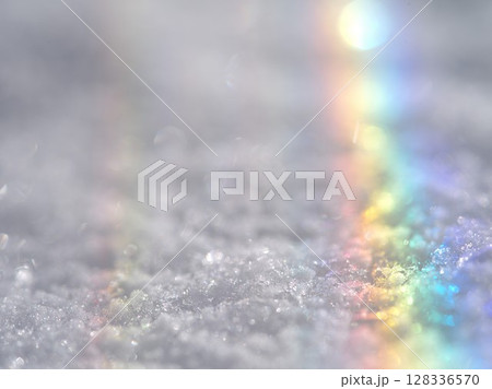 Rainbow is reflected in the snow Rainbow is reflected in the snow 128336570