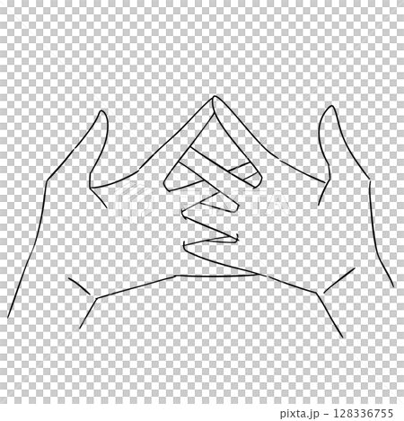 ヴァジュラプラダマ・ムドラの白黒イラスト 128336755