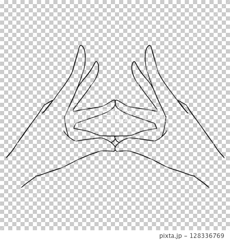 ミーラ・ムドラの白黒イラスト 128336769