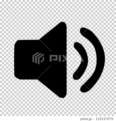 簡單的單色圖示表示音量 128337079