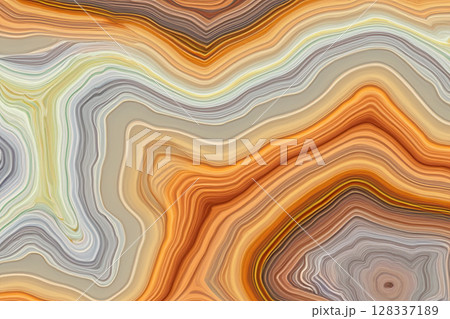 抽象鉱石テクスチャ背景：アゲート風層状構成と粒子輝きの融合 128337189