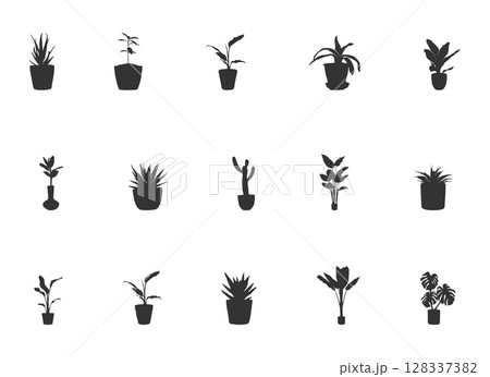 Potted plant silhouette, Potted tree silhouette, Indoor plant silhouette, Potted tree SVG, Potted plan vector illustration -V02 Potted plant silhouette, Potted tree silhouette, Indoor plant silhouette, Potted tree SVG, Potted plan vector illustration -V02 128337382