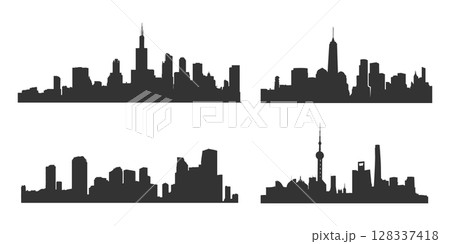 City silhouette, City skyline silhouettes, City SVG, City vector City silhouette, City skyline silhouettes, City SVG, City vector 128337418