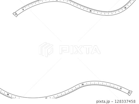 カーブするメジャーのラインフレーム背景 128337458