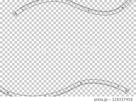 カーブするメジャーのラインフレーム背景 128337458