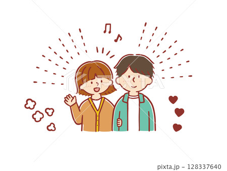 仲の良い若い夫婦 128337640