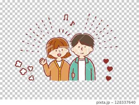 仲の良い若い夫婦 128337640
