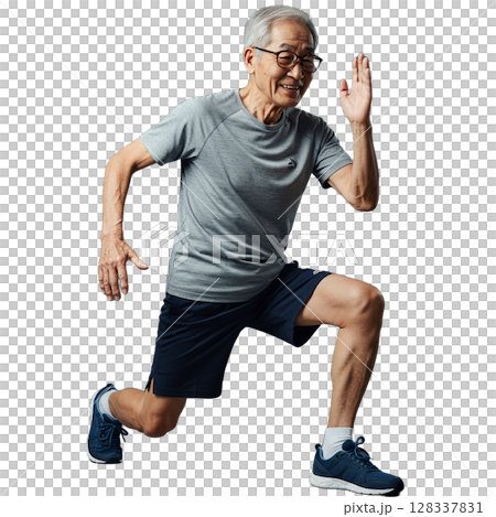 運動する高齢者 運動する高齢者 128337831