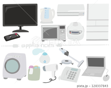 生活家電 素材 セット 主線なし 128337843