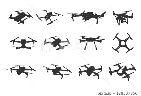 Flying drone silhouette, Drone silhouettes, Flying drone svg, Flying drone vector illustration, Drone silhouette, Drone vector set Flying drone silhouette, Drone silhouettes, Flying drone svg, Flying drone vector illustration, Drone silhouette, Drone vector set 128337856