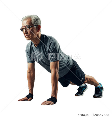 運動する高齢者 128337888