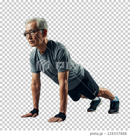 運動する高齢者 128337888