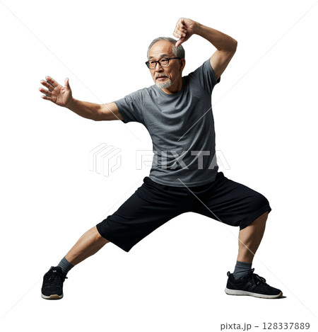 運動する高齢者 運動する高齢者 128337889