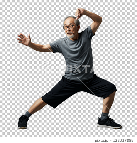 運動する高齢者 運動する高齢者 128337889