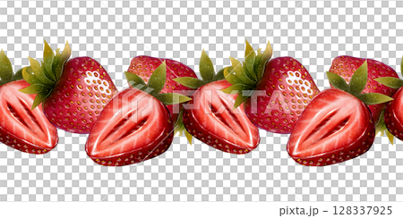Strawberries seamless border Strawberries seamless border 128337925